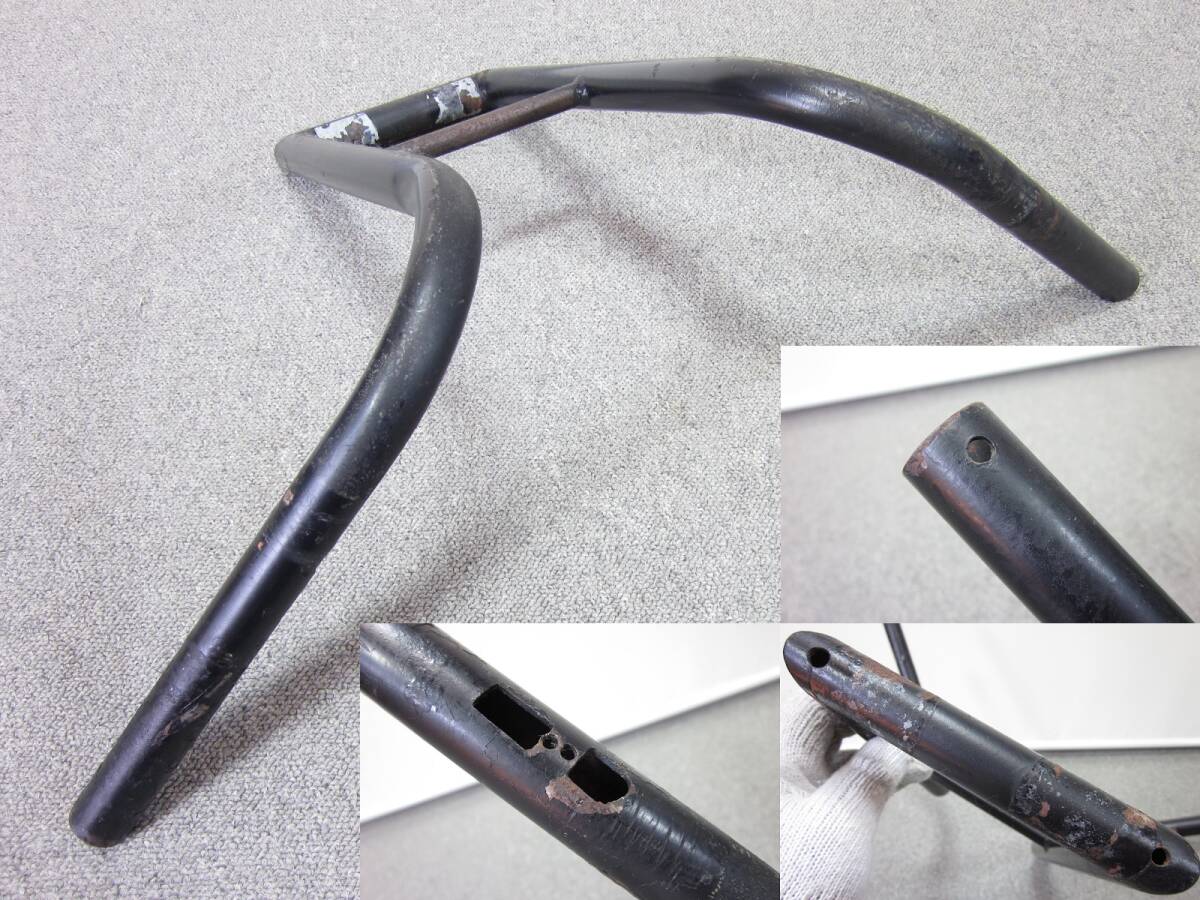 【C135⑤5】 1インチ(25.4mm) カスタム用 社外ロングラビットバーハンドル (幅)620×(高)390×(奥行)210mm スチール/ブラック_画像3