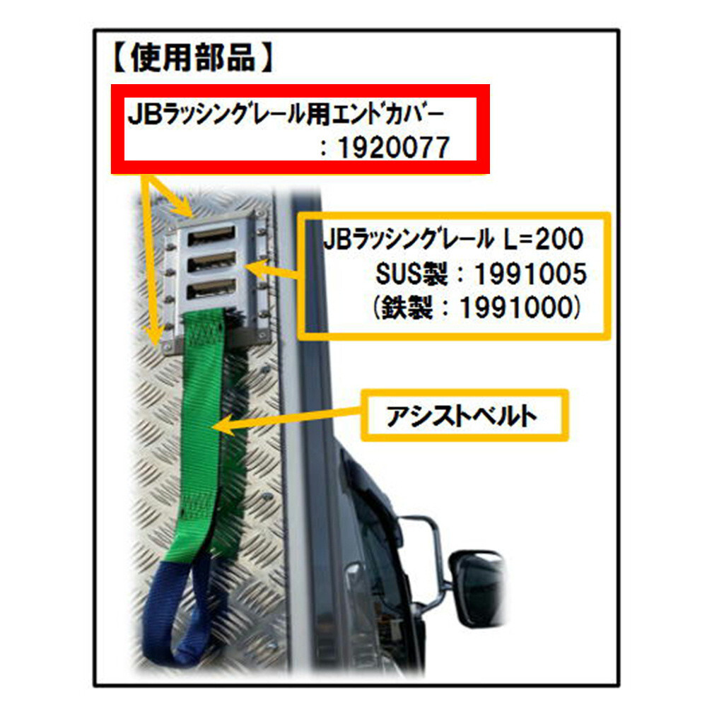トラック用品 JB ラッシングレール用エンドカバー 樹脂 1920077_画像3