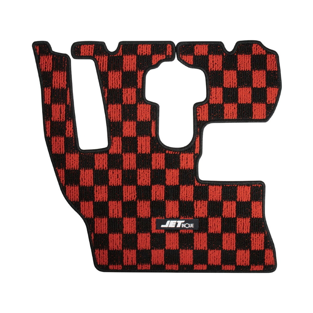 在庫処分 JET 車種専用フロアマット 運転席用 レッド/ブラック 17レンジャーワイド [523218]_画像1