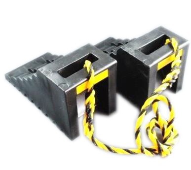 トラック用品 JB ハイプラ車止め 歯止 黒 B型 2個セットロープ付 1個あたり ヨコ225mm×タテ115mm×高さ120mm JB-6964087_画像2