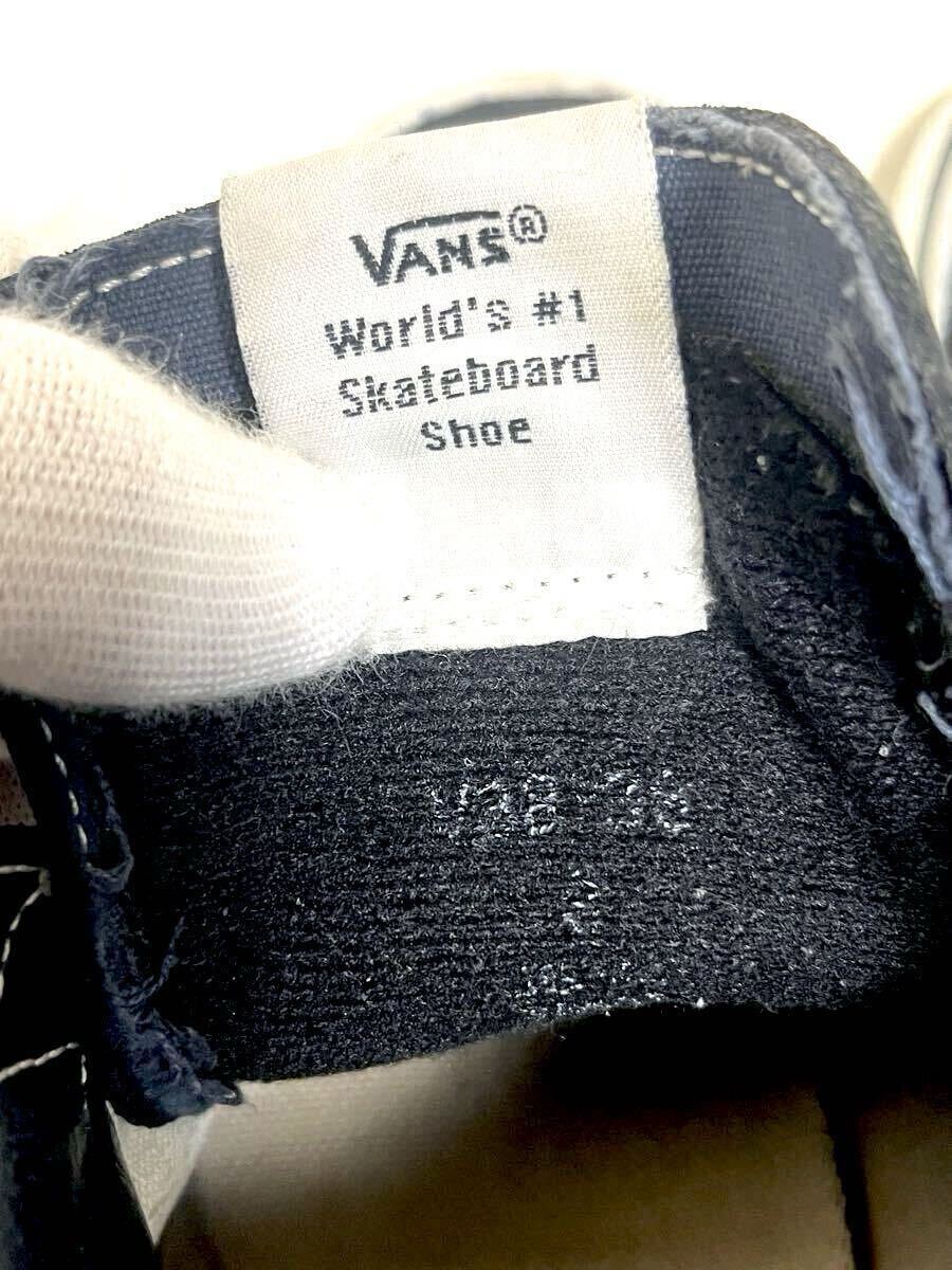 90s VANS замша × парусина skate высокий спортивные туфли 8 дюймовый - ikatto Vintage Vans черный × темно-синий SK8ske высокий 26cm
