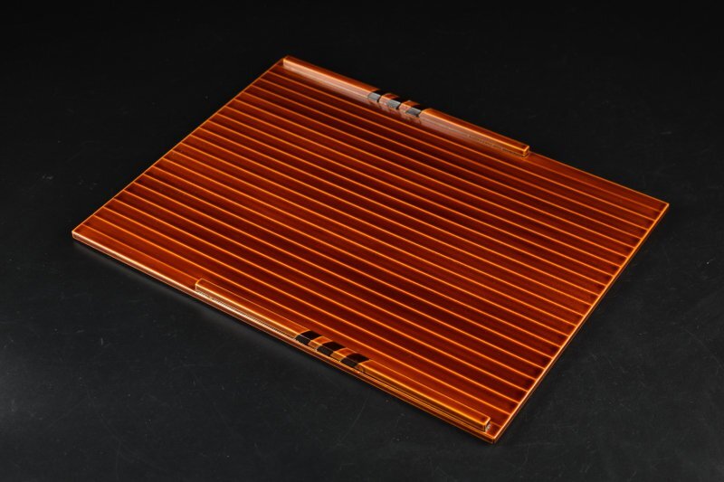 【蔵A5551b】飛騨春慶塗 四方膳 盆 五客_画像3