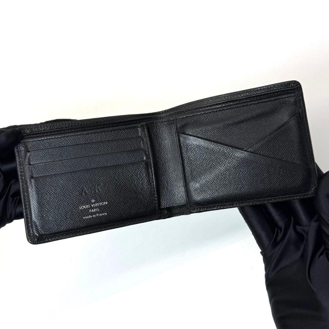 ルイヴィトン タイガ ポルトフォイユ ミュルティプル M30952 財布 折り財布 二つ折り ウォレット 札入れ カード 黒 ブラック LOUIS VUITTON