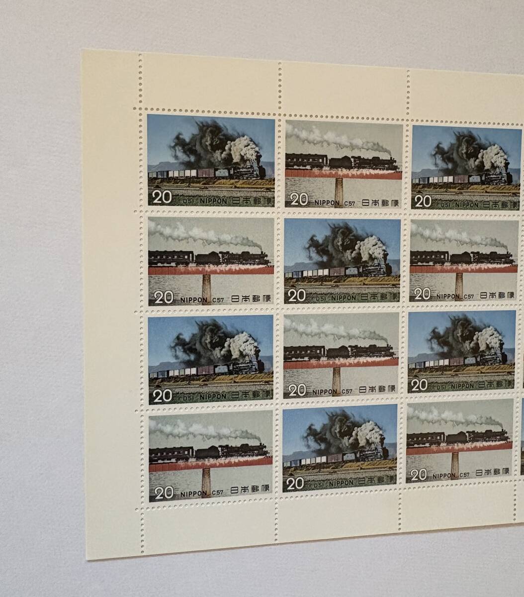 ★記念切手 SLシリーズ 第1集 D51型・C57型 1シート 未使用_画像5