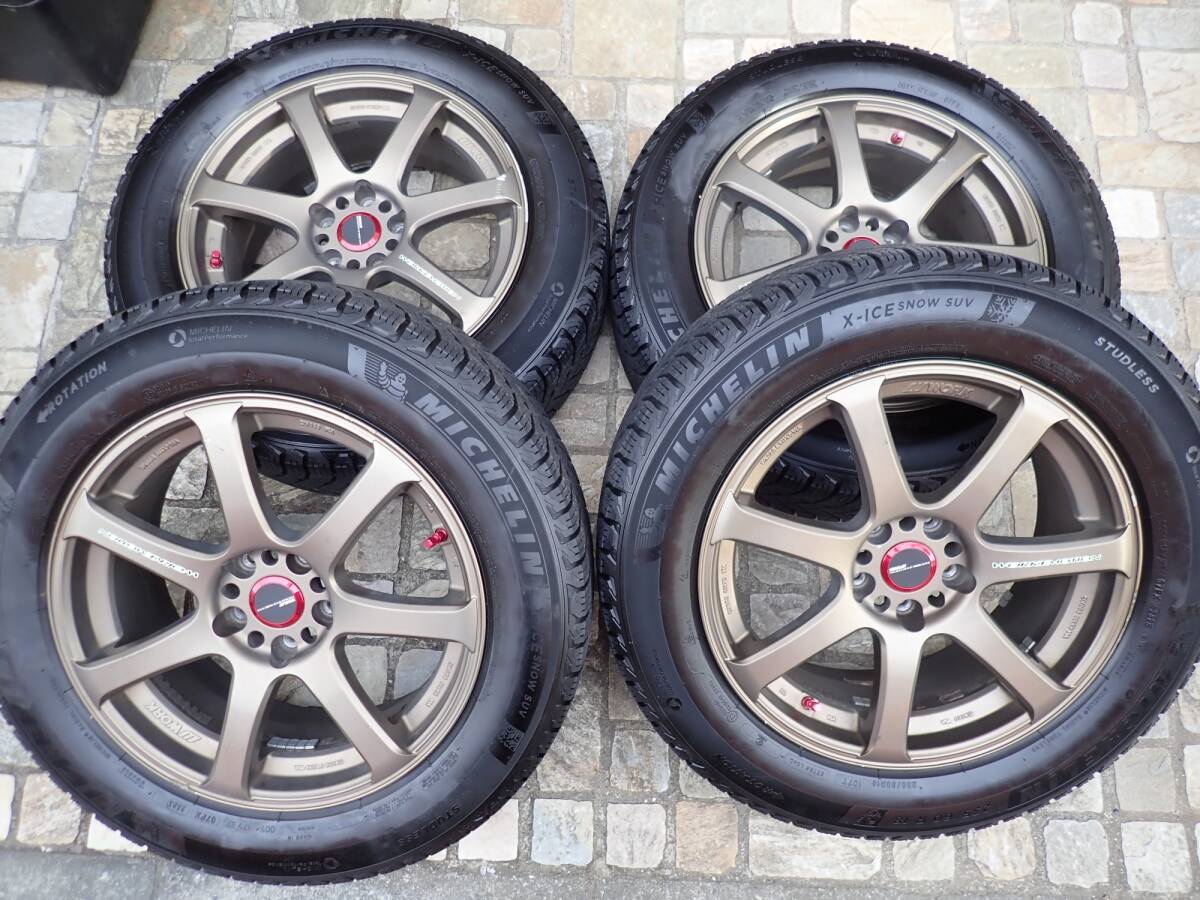 235/60R18 ミシュラン X-ICE SNOW SUV 4本 スタッドレス MICHELIN WORK EMOTION XT7 18X7.5J +35 デリカD5 アウトランダー_画像1