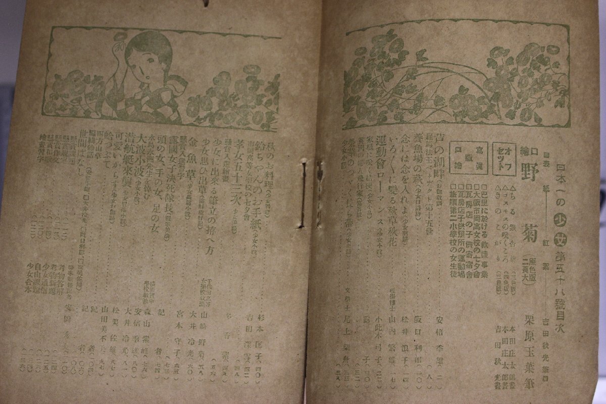 印刷物『少女 十月号 大正六年第五十八號』東京時事新報社 補足:野菊芦の湖畔運動会ローマンス少女小話ちる銀杏葉コスモスの咲くころ_画像4