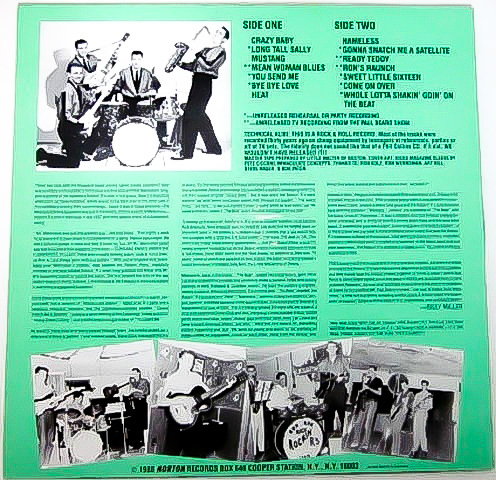 綺麗 良好 ★ 廃盤 LP ★1988年 US 盤 Norton Records★ the ROCKIN' R'S CRAZY BABY 50's ロカビリー トラッシュ ガレージ ネオロカビリー_画像2