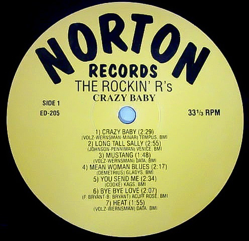 綺麗 良好 ★ 廃盤 LP ★1988年 US 盤 Norton Records★ the ROCKIN' R'S CRAZY BABY 50's ロカビリー トラッシュ ガレージ ネオロカビリー_画像5