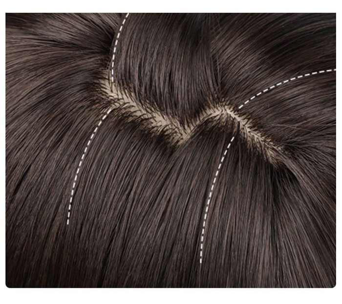 ウィッグ セミロング ストレート ミディアム フルウィッグ ロリータ コスプレ 女性 小顔 自然 ネット付き アッシュブラウン_画像10