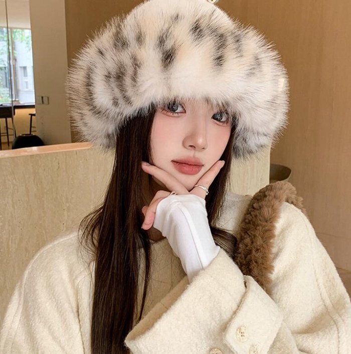 レディース ファー帽子 バケットハット もこもこ 防寒 暖かい ふわふわ 小顔効果 折りたたみ おしゃれ_画像1