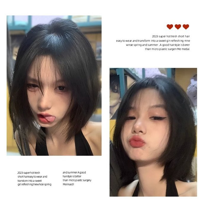 ボブ ショート フルウィッグ 女性 ウイッグ ウィッグ 小顔 耐熱 通気性 医療用 Lolita コスプレ 自然 大人 前髪_画像6