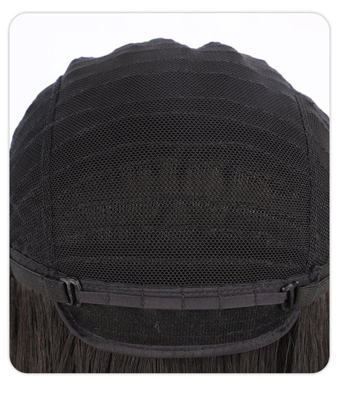 ウィッグ セミロング ストレート ミディアム フルウィッグ ロリータ コスプレ 女性 小顔 自然 ネット付き アッシュブラウン_画像9