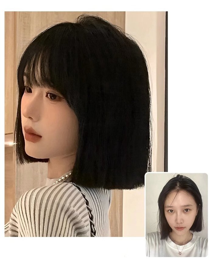 ボブ ショート フルウィッグ 女性 ウイッグ ウィッグ 小顔 耐熱 通気性 医療用 Lolita コスプレ 自然 大人 前髪_画像4