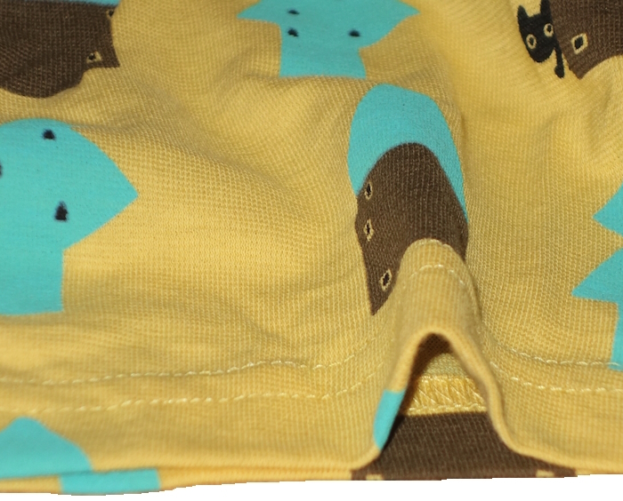 マタノアツコ★ワコール★前開き 襟付き 長袖パジャマ★Lサイズ★迷子になっている黒猫★綿100% 強撚天竺素材★イエローxグリーン/俣野温子_画像6