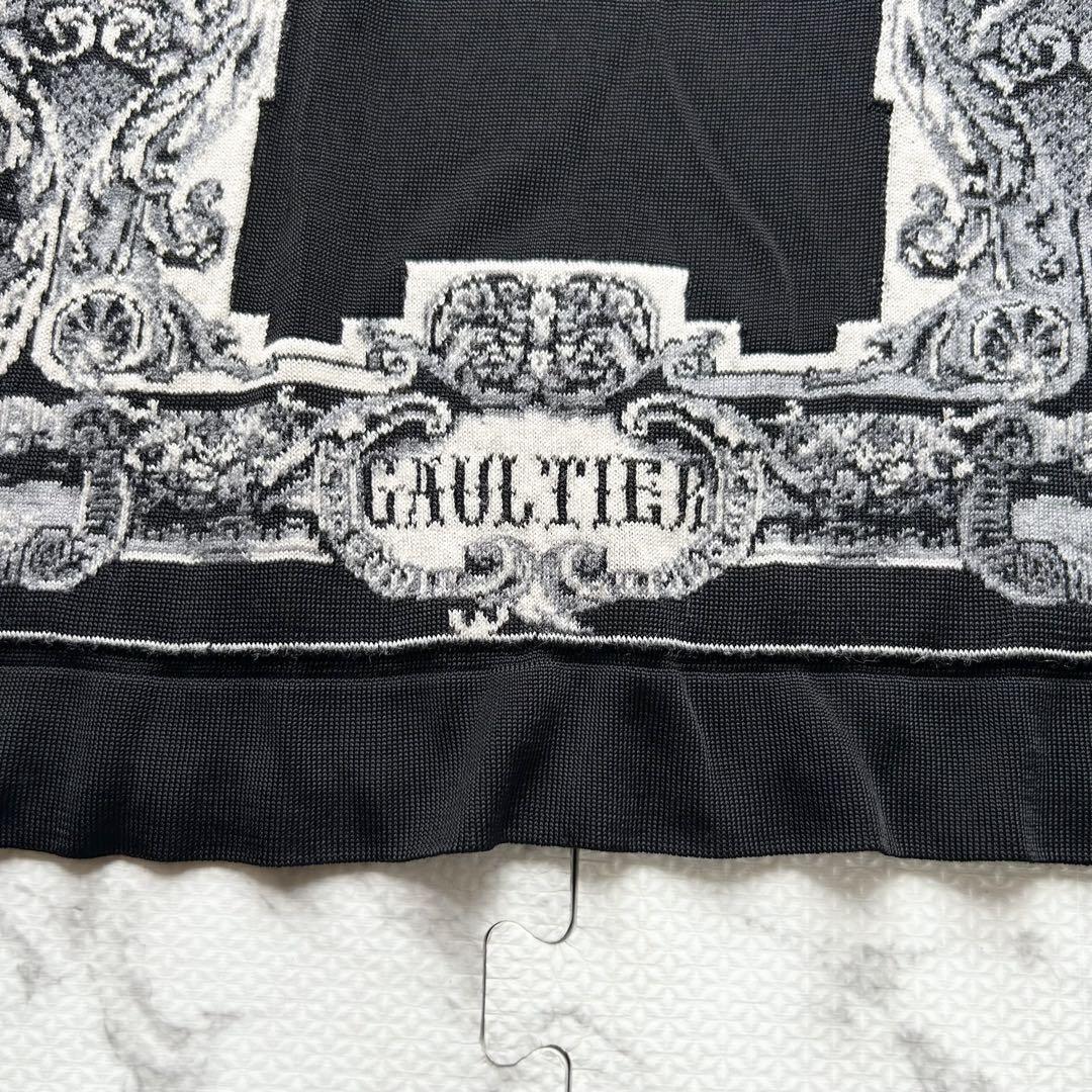 希少◎Jean Paul Gaultier MAILLE FEMME ジャンポールゴルチエ パワーネット 総柄ニット 刺繍 ヴィンテージ トップス ロゴ エンジェル 天使_画像4