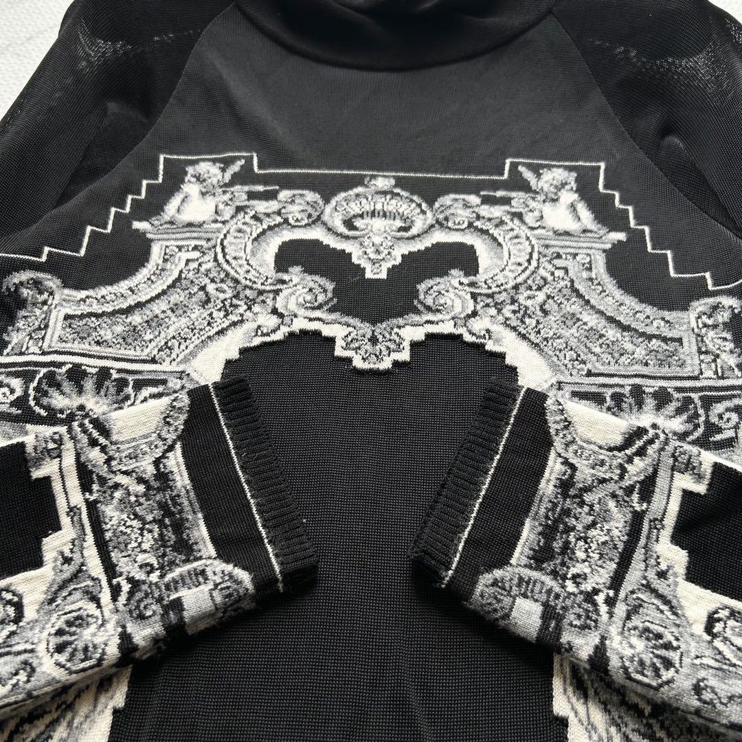 希少◎Jean Paul Gaultier MAILLE FEMME ジャンポールゴルチエ パワーネット 総柄ニット 刺繍 ヴィンテージ トップス ロゴ エンジェル 天使_画像7