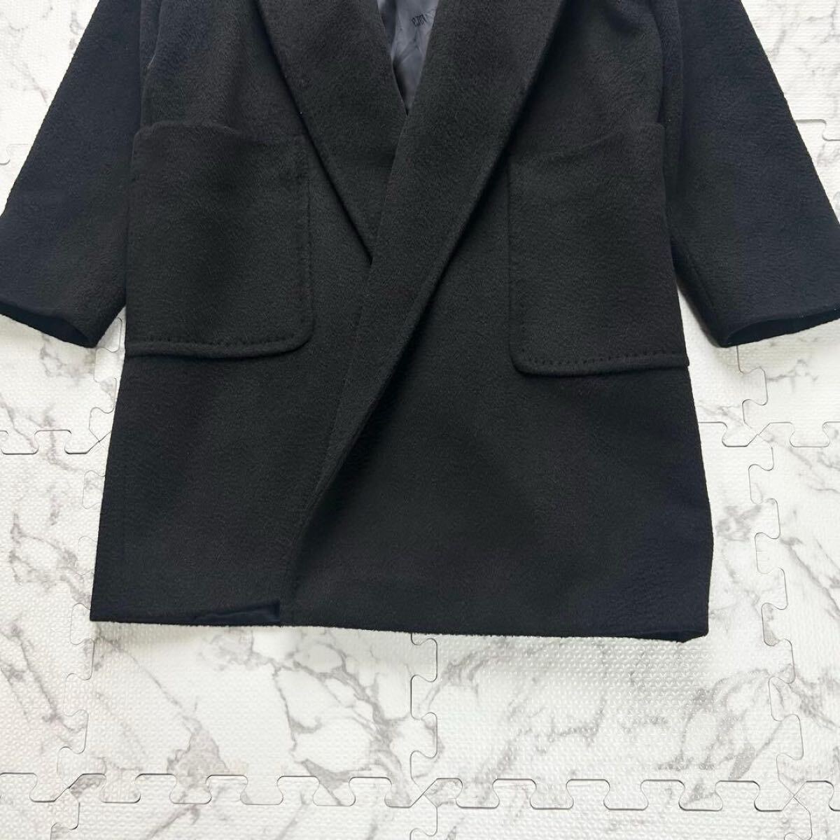 極美品◎定価45万!! MaxMara マックスマーラ リアルト RIALTO キャメル100% フーデットコート ウールコート 白タグ 最高級 40 L相当 黒_画像5