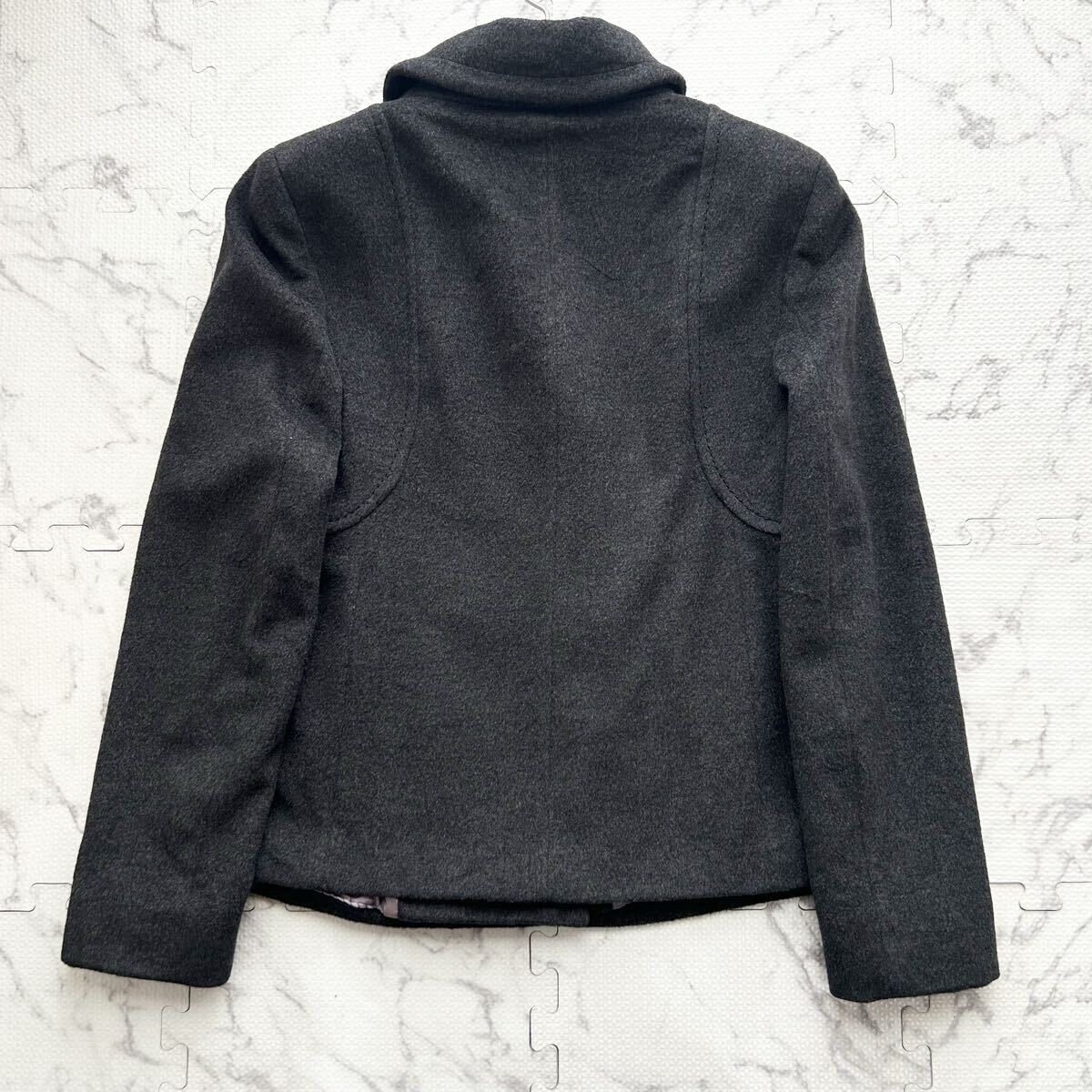 美品/XLサイズ●MaxMara マックスマーラ Pコート ジャケット ウール ダブル グレー 大きいサイズ 銀タグ レディース 42_画像5