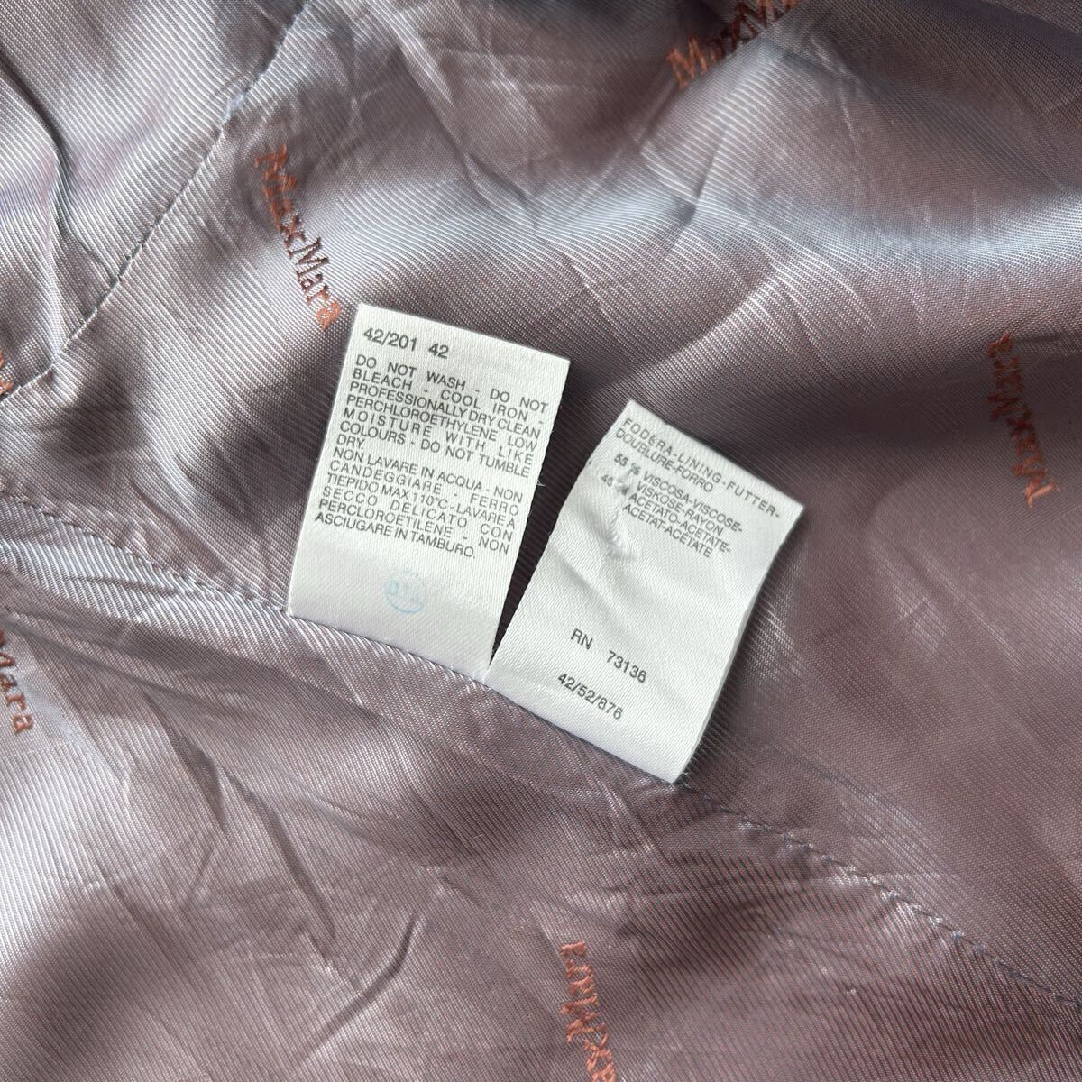 美品/XLサイズ●MaxMara マックスマーラ Pコート ジャケット ウール ダブル グレー 大きいサイズ 銀タグ レディース 42_画像9