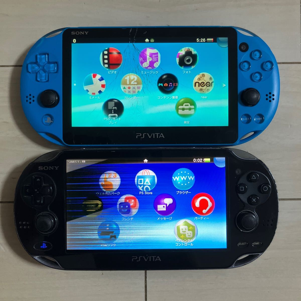 SONY PSVITA PCH-2000 PCH-1000 本体 2台 セット まとめて 初期化 ソニー ピーエス ビータ ヴィータ プレイステーション プレステ ジャンク_画像1