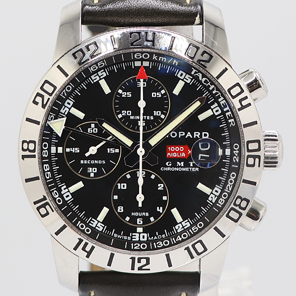  неиспользуемый товар гарантия / с ящиком работа хорошая вещь Chopard 8992 чёрный циферблат ATmiremi задний GMT мужские наручные часы 0040920 9RKT KMR 16667 ABC