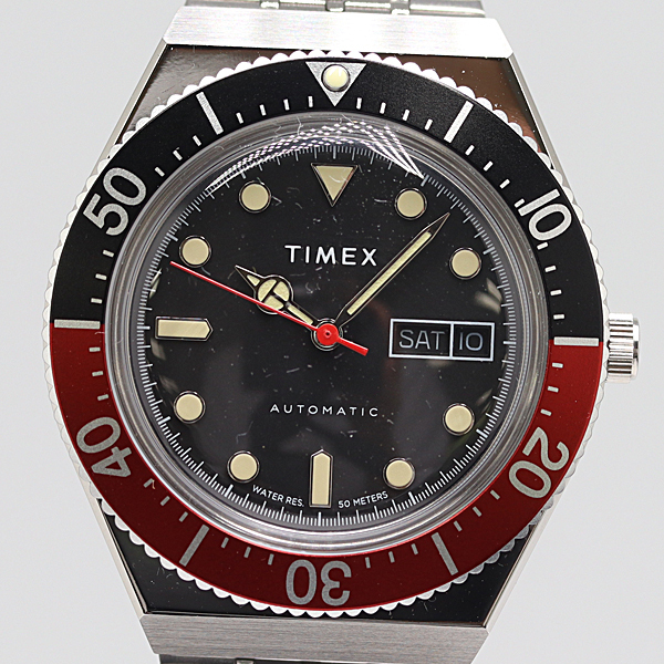 デッドストック級 箱付 稼働 美品 タイメックス コークベゼル TW2U83400 AT/自動巻 黒文字盤 メンズ腕時計 2908000 10NBG ABC16899 SMZ_画像1