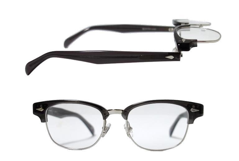 【LESS THAN HUMAN】レスザンヒューマン 跳ね上げ式 単式 メガネフレーム アri4maタke0 890 クリアグレー MADE IN JAPAN_画像2