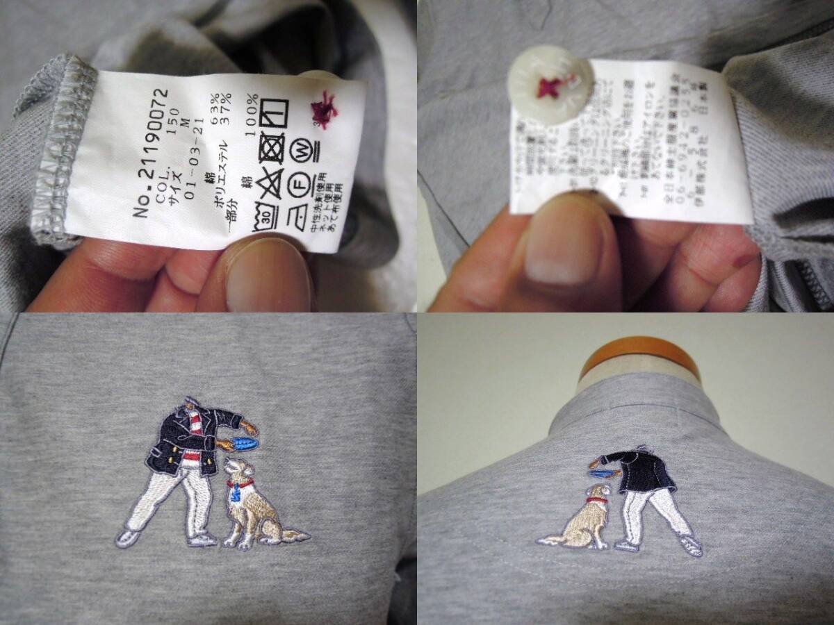 SINA COVA●シナコバ●七部丈●襟付き●デザインシャツ●おしゃれ大人デザイン●サイズM●グレー●美品_画像10