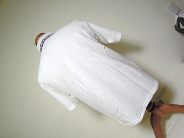 アダバット●adabat●半袖●デザインウエアー●機能性シャツ/アイスギア●ホワイト×パープル●サイズ48●未使用_画像3