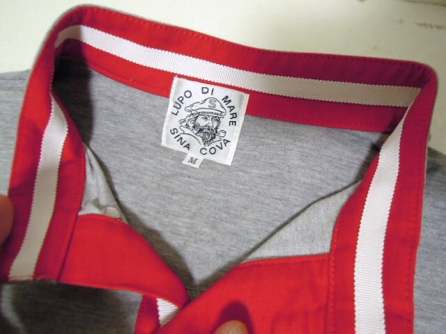 SINA COVA●シナコバ●七部丈●襟付き●デザインシャツ●おしゃれ大人デザイン●サイズM●グレー●美品_画像9