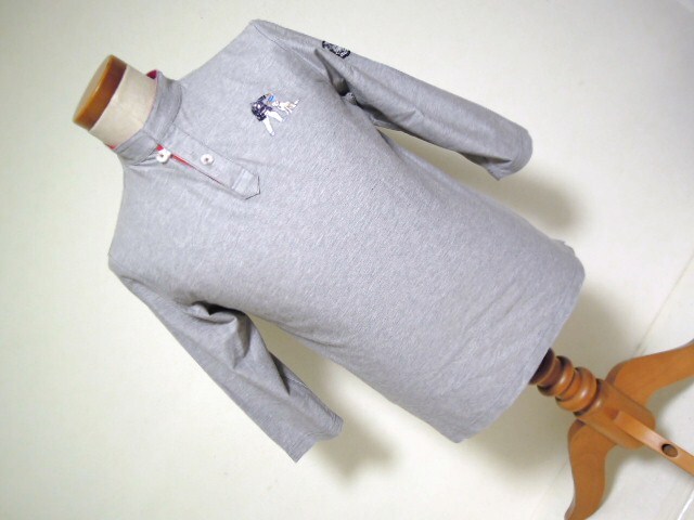 SINA COVA●シナコバ●七部丈●襟付き●デザインシャツ●おしゃれ大人デザイン●サイズM●グレー●美品_画像2