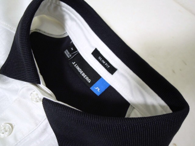 リンドバーグ●バックロゴ●ホワイト×ブラック●襟付●半袖●ウエアー●M/スリムフィット●㈱グリップインターナショナル●正規品●美品_画像8