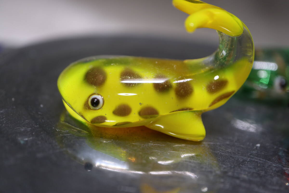 ガラス細工 クジラ 4色4個_画像2