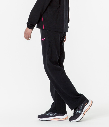 ミズノ [ウォームアップパンツ] 32MDA32596 ブラック×ベリーピンク Sサイズ_画像4