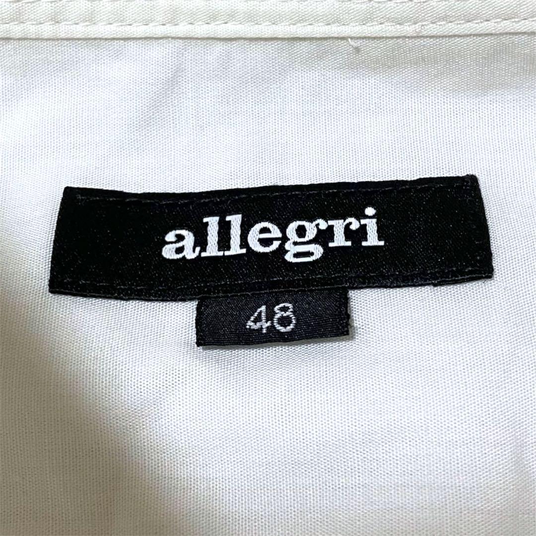 【人気】allegri 長袖シャツ size:48 ホワイト スタンドカラー アレグリ 白 L シンプル ベーシック オフィスカジュアル フォーマル メンズ_画像4