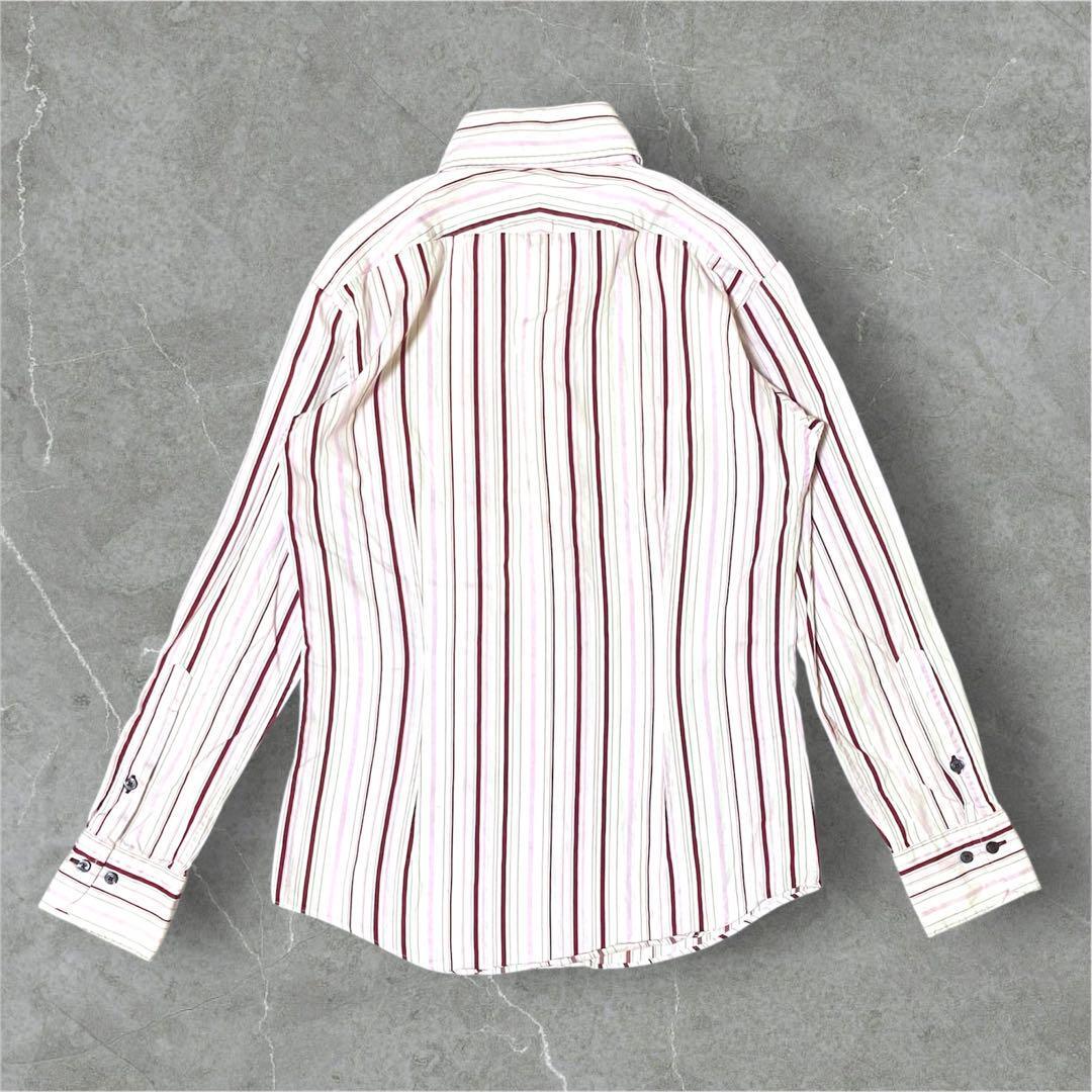 【人気】BURBERRY BLACK LABEL 長袖シャツ ストライプ 1 バーバリー ブラックレーベル 三陽商会 ボタンダウン ビジネス オフィスカジュアル_画像4