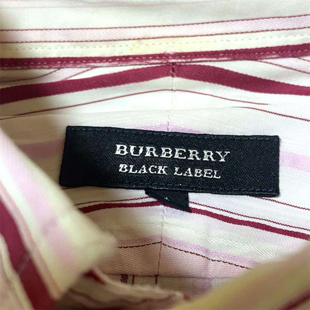 【人気】BURBERRY BLACK LABEL 長袖シャツ ストライプ 1 バーバリー ブラックレーベル 三陽商会 ボタンダウン ビジネス オフィスカジュアル_画像5