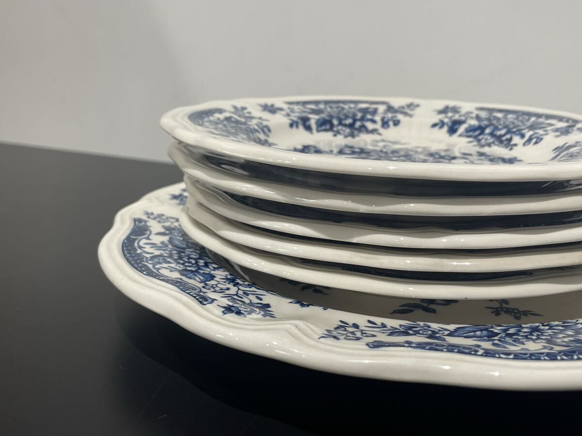 NIKKO ニッコー BLUE CARNATION IRONSTONE ブルーカーネーション プレ－ト 大皿 小皿 陶器 インテリア 皿_画像4