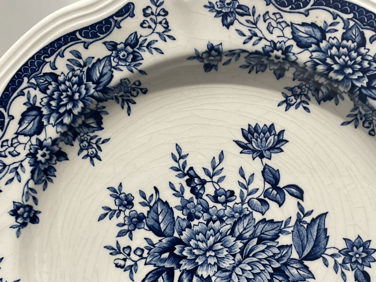 NIKKO ニッコー BLUE CARNATION IRONSTONE ブルーカーネーション プレ－ト 大皿 小皿 陶器 インテリア 皿_画像6