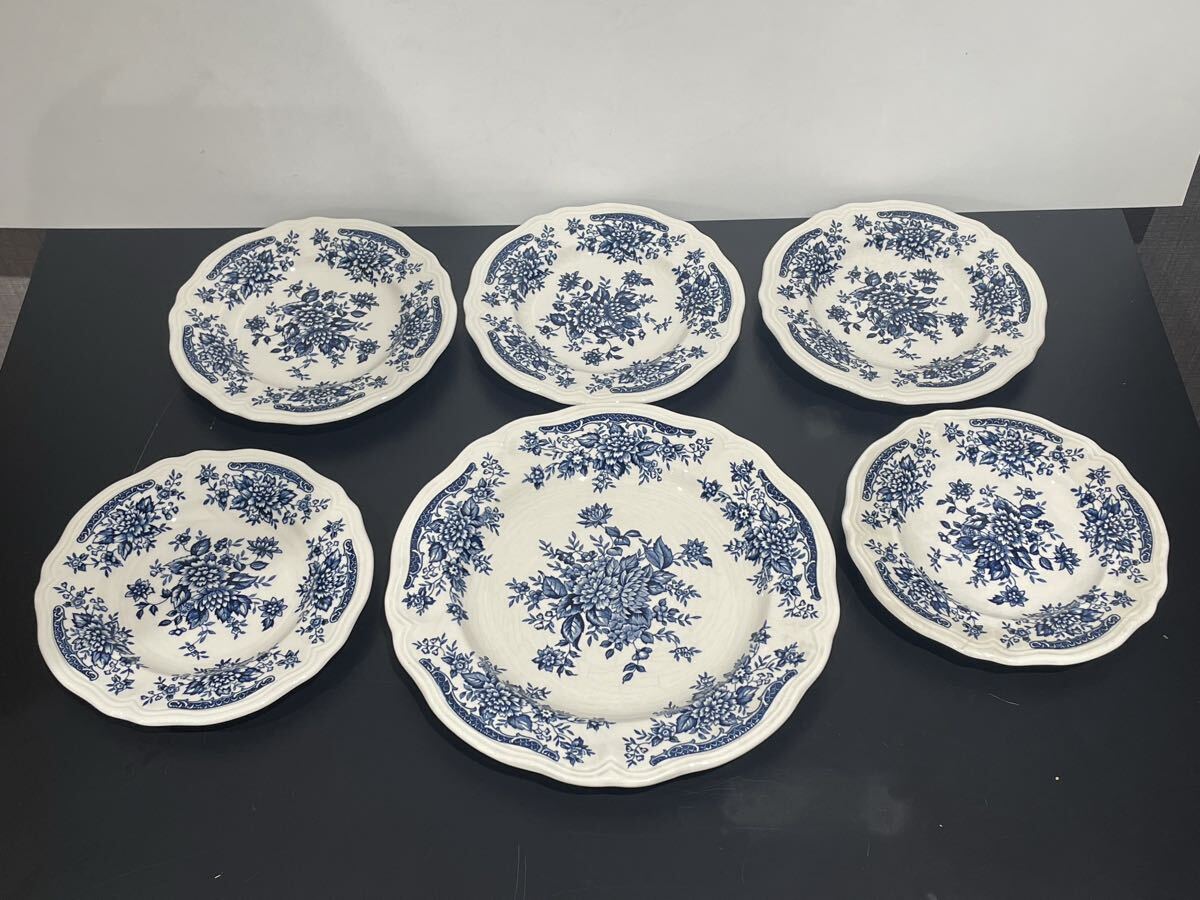 NIKKO ニッコー BLUE CARNATION IRONSTONE ブルーカーネーション プレ－ト 大皿 小皿 陶器 インテリア 皿_画像10