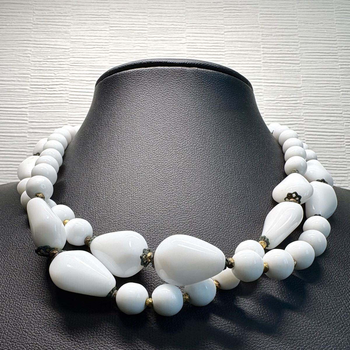 【極美品】MIRIAM HASKELLミリアムハスケル ネックレス チョーカー大ぶり カラーストーン 超ロング ヴィンテージ コスチュームジュエリー_画像1