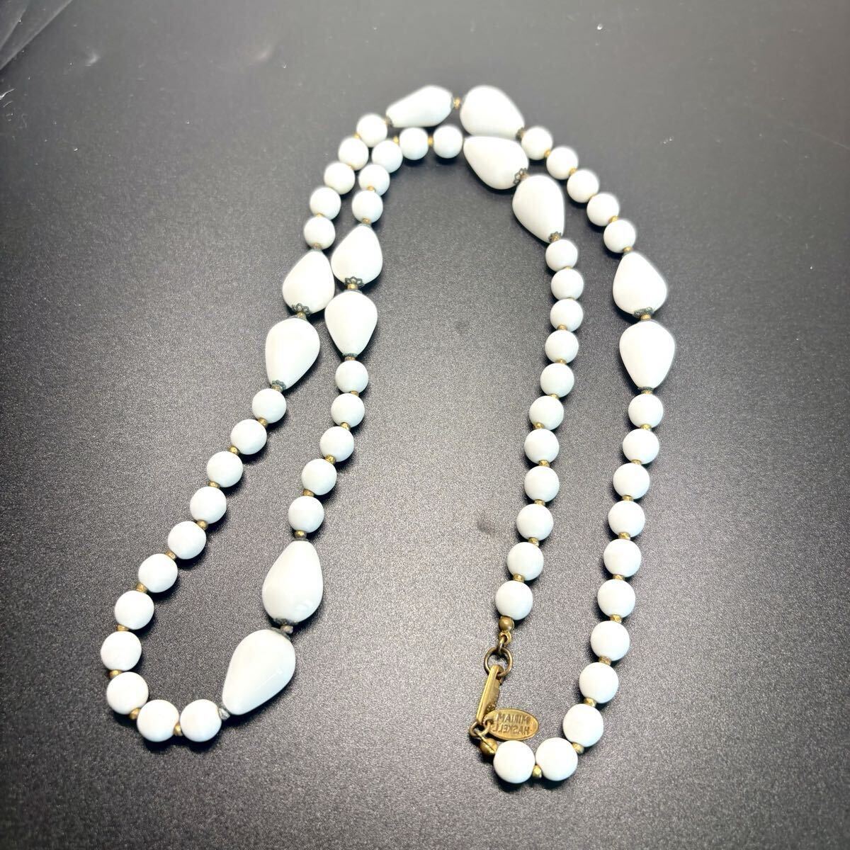 【極美品】MIRIAM HASKELLミリアムハスケル ネックレス チョーカー大ぶり カラーストーン 超ロング ヴィンテージ コスチュームジュエリー_画像4