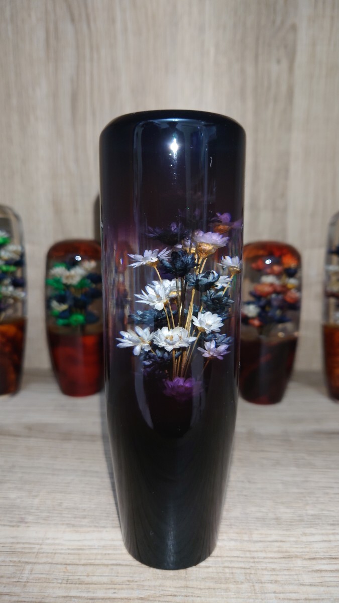 ぼかしグラデーション水中花シフトノブ15cmブラック×ホワイト　　　デコトラ　軽トラ　旧車　街道レーサー　ドリフト　　シフトノブ延長_画像2