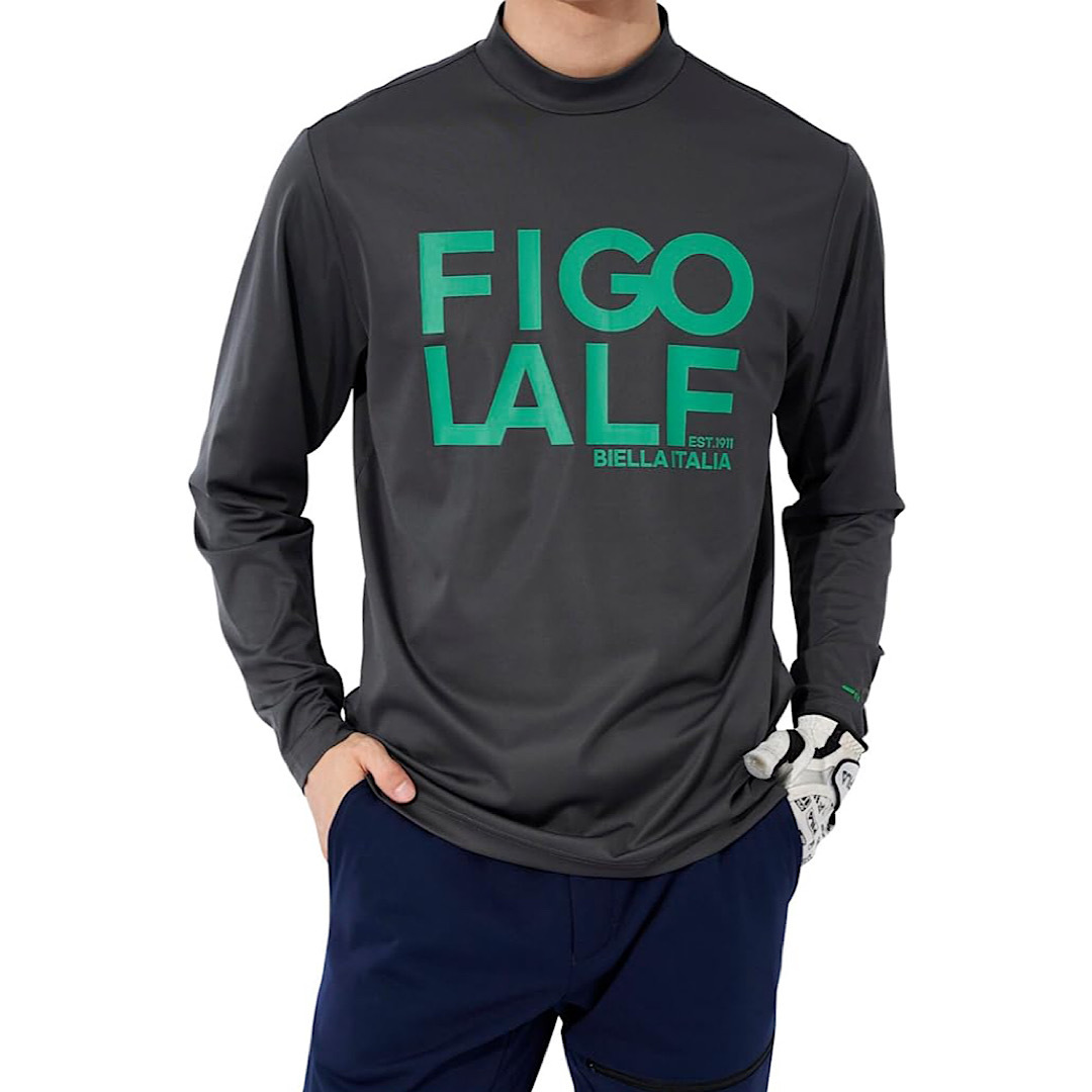 新品 フィラ ゴルフ モックネック 長袖 シャツ Mサイズ ダークグレー 783-540 吸汗速乾 UVカット 税込9,350円 ゴルフウェア 783540_画像1