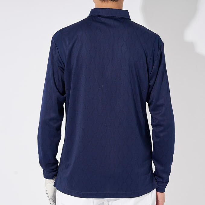 新品 フィラ ゴルフ 格子柄 長袖シャツ LLサイズ 紺 ネイビー 783-503 吸汗速乾 UVカット 税込9,790円 783503 ゴルフシャツ ゴルフウェア_画像3