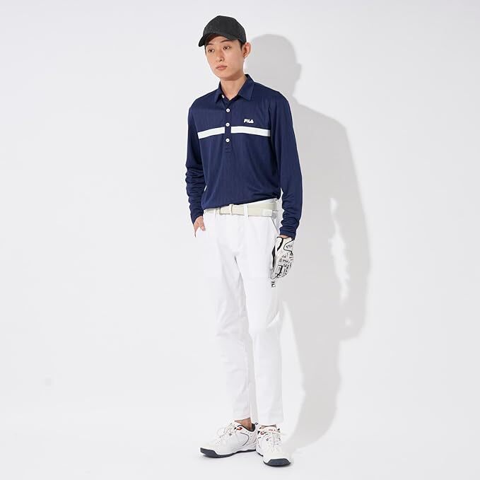 新品 フィラ ゴルフ 格子柄 長袖シャツ LLサイズ 紺 ネイビー 783-503 吸汗速乾 UVカット 税込9,790円 783503 ゴルフシャツ ゴルフウェア_画像5