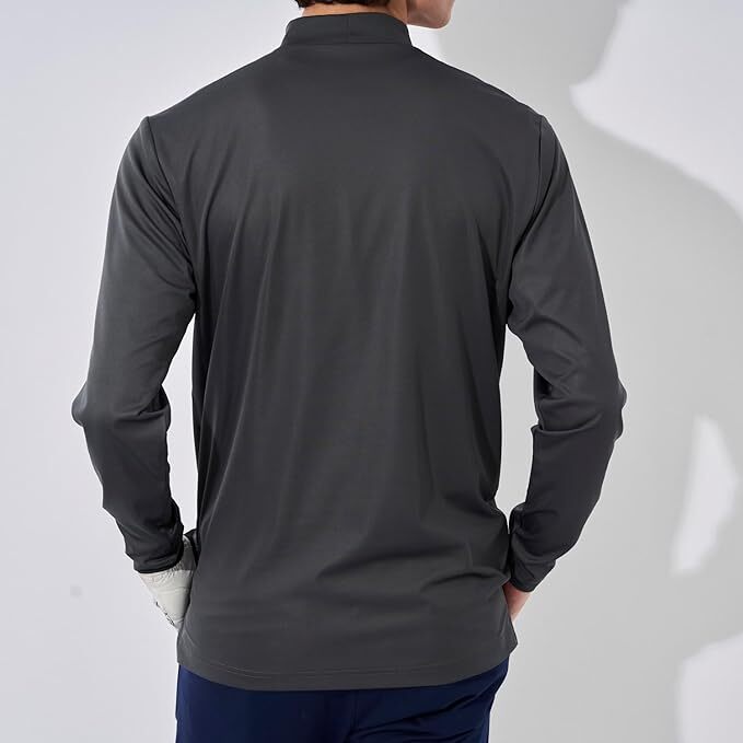 新品 フィラ ゴルフ モックネック 長袖 シャツ Mサイズ ダークグレー 783-540 吸汗速乾 UVカット 税込9,350円 ゴルフウェア 783540_画像3
