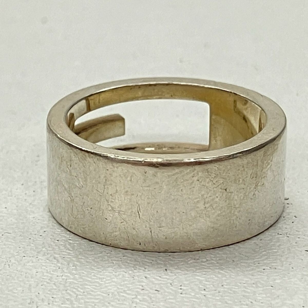 S001-SG3-1695◎ GUCCI グッチ アクセサリー リング 指輪 Gワイドリング 418 AC シルバー 925 シルバーアクセサリー 箱付き 12号 KA_画像4