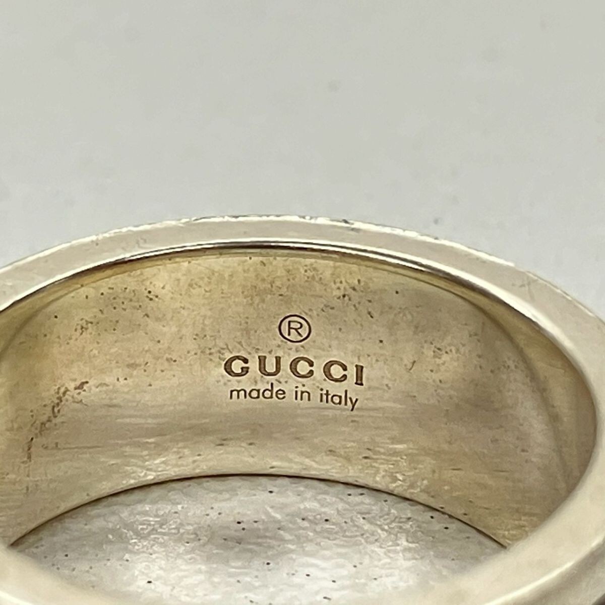 S001-SG3-1695◎ GUCCI グッチ アクセサリー リング 指輪 Gワイドリング 418 AC シルバー 925 シルバーアクセサリー 箱付き 12号 KA_画像7