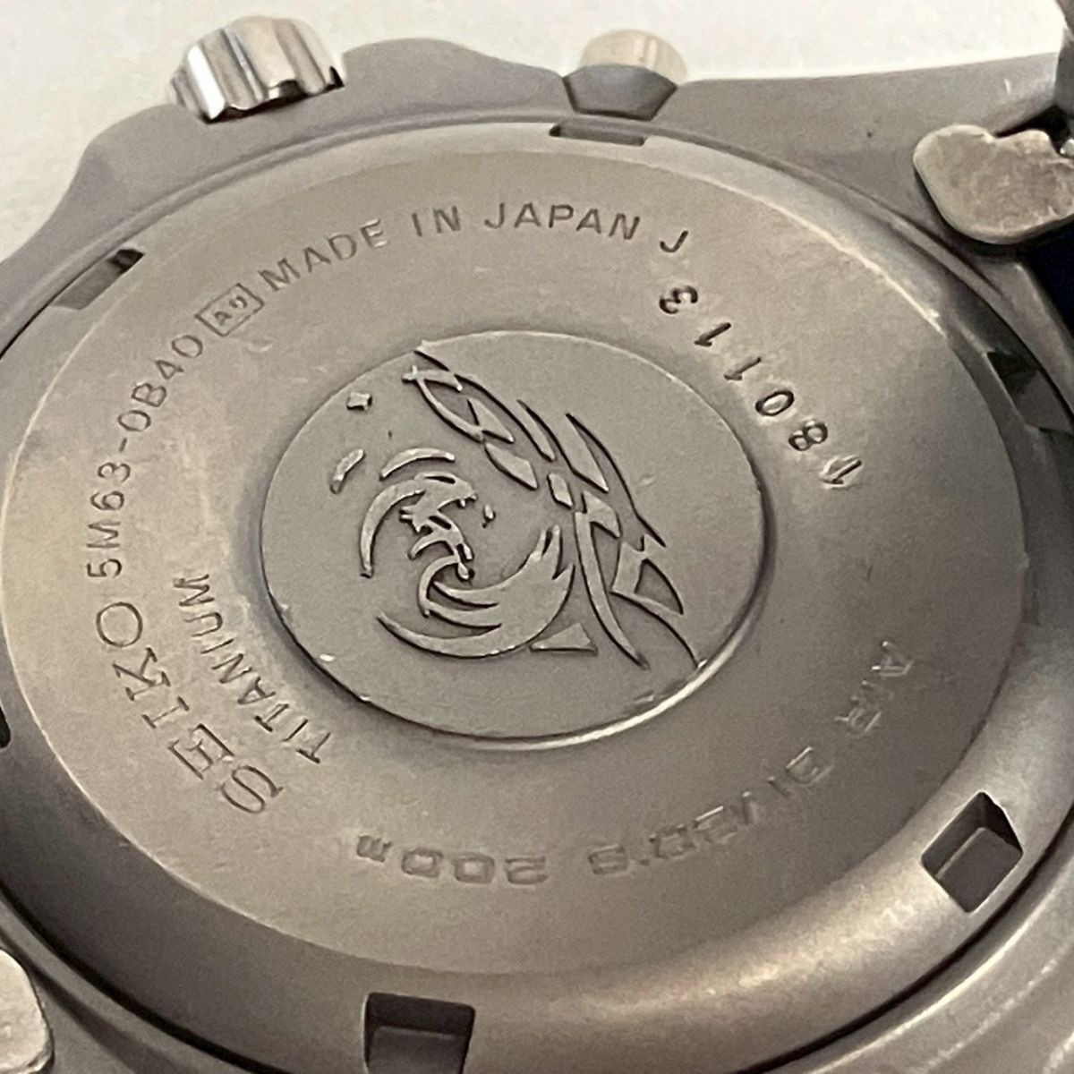 T057-I71-1538◎ SEIKO セイコー メンズ腕時計 SCUBA 5M63-0B40 オートクォーツ KINETIC 回転ベゼル ラウンド デイデイト 稼働 KA_画像2